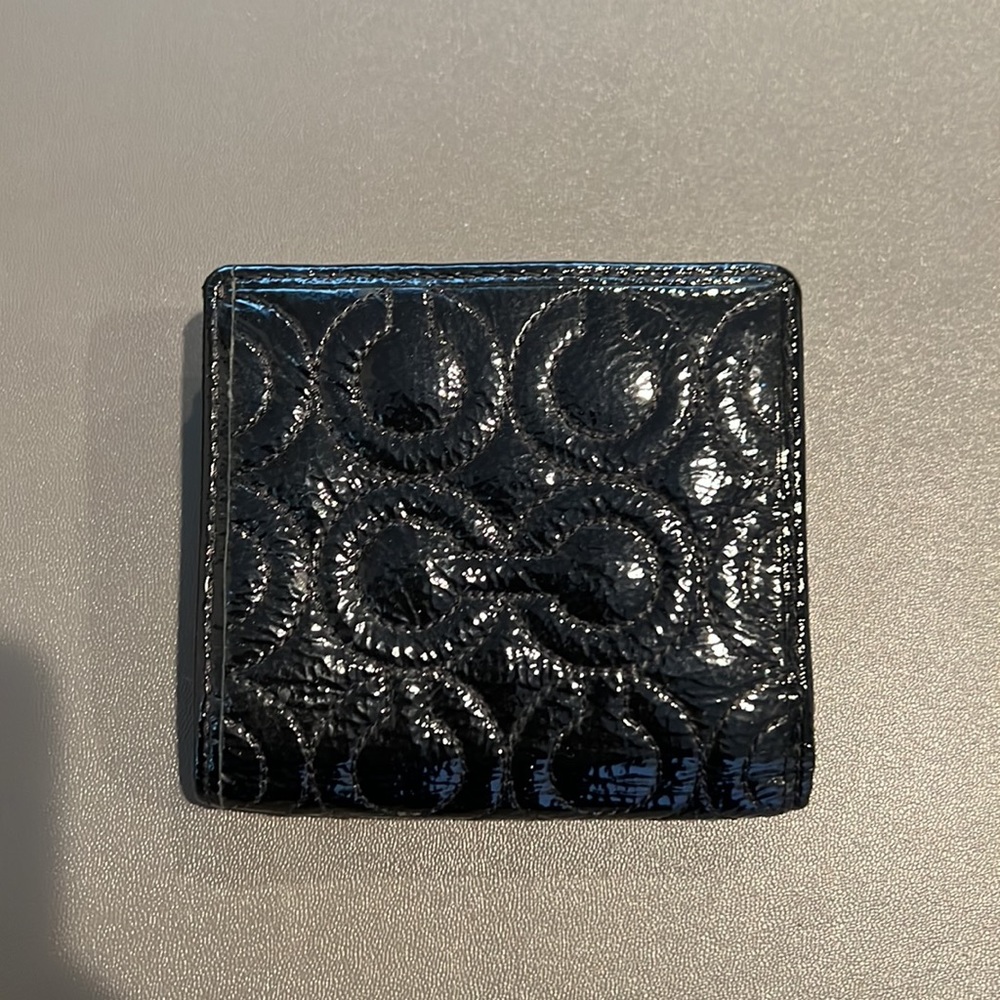 Coach Wallet Black Patent Leather